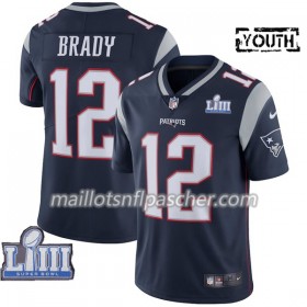 Maillot New England Patriots Tom Brady 12 Nike Bleu II 2019 Super Bowl LIII - Enfant